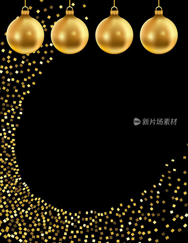 优雅的黑色和金色圣诞背景