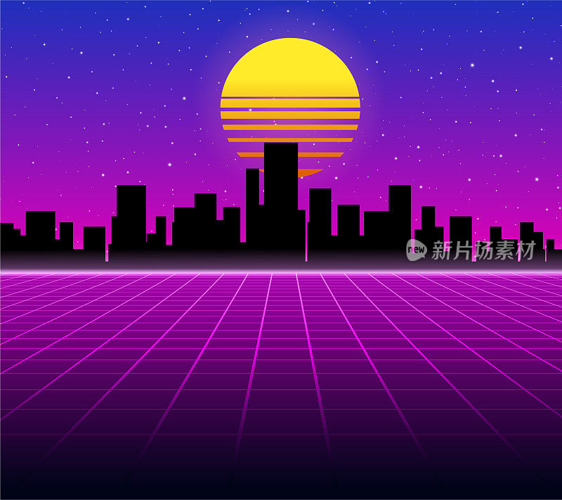 Synthwave复古的背景