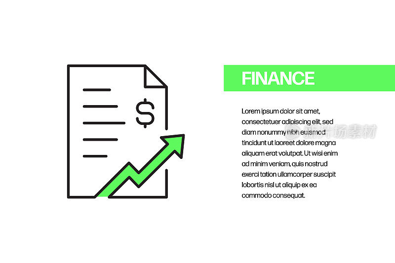 金融平面线图标，轮廓矢量符号插图。