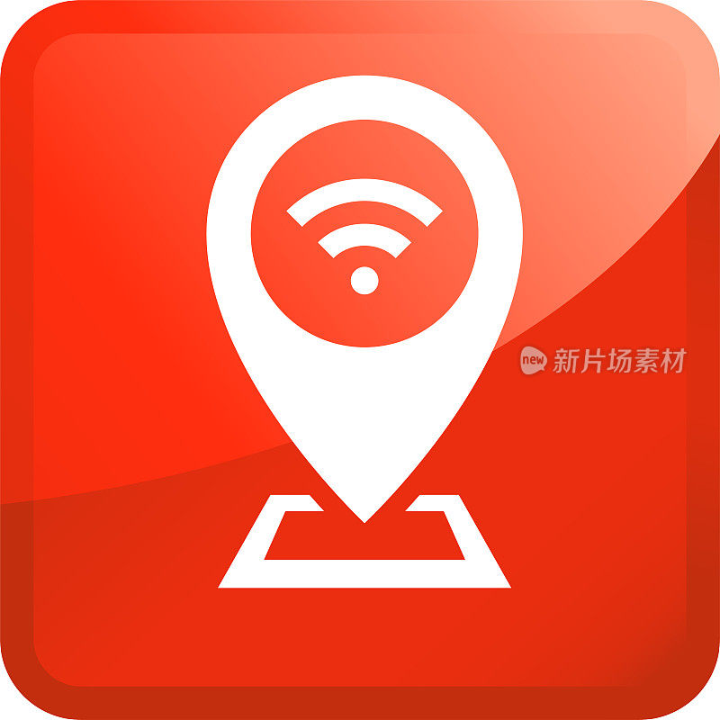 Wifi热点互联网连接地图指针图标