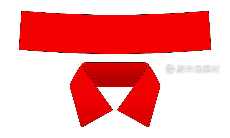 空白红领马球衫图案模板上的白色背景，矢量文件。