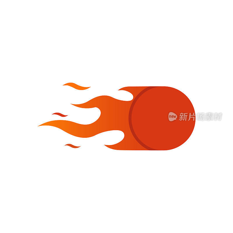 燃烧的球，为您的标志插图。火矢量插图在平面设计