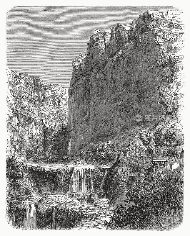 阿尔及利亚的《鲁梅尔河喀斯喀特》木版画，1870年出版