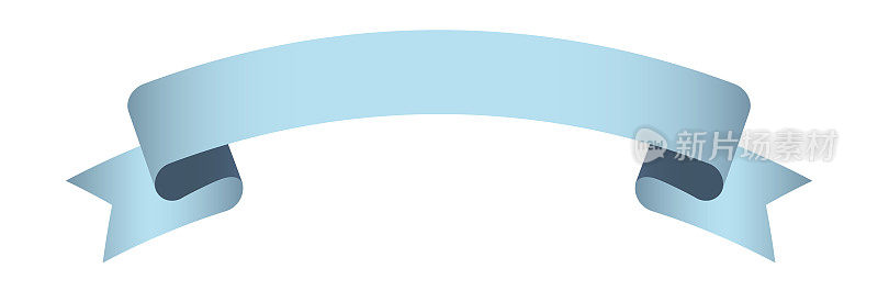 矢量设计元素-蓝色复古丝带横幅标签在白色背景