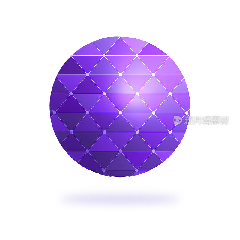 带有不同紫色三角形的球体。