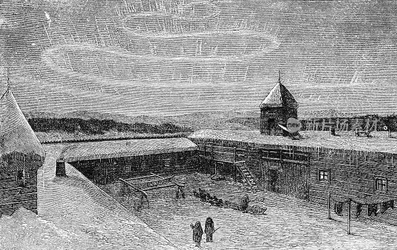 北极光或北极光在美国阿拉斯加州纽拉托市――19世纪