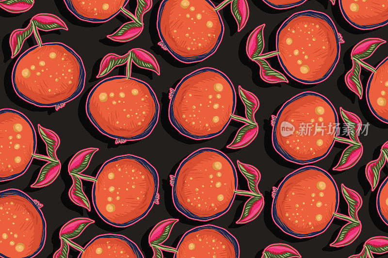 橙果图案无缝