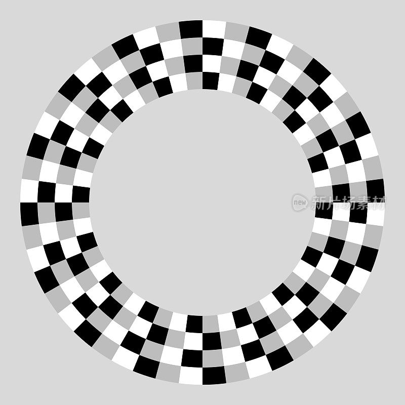 圆形方格灰色，黑色和白色扇形