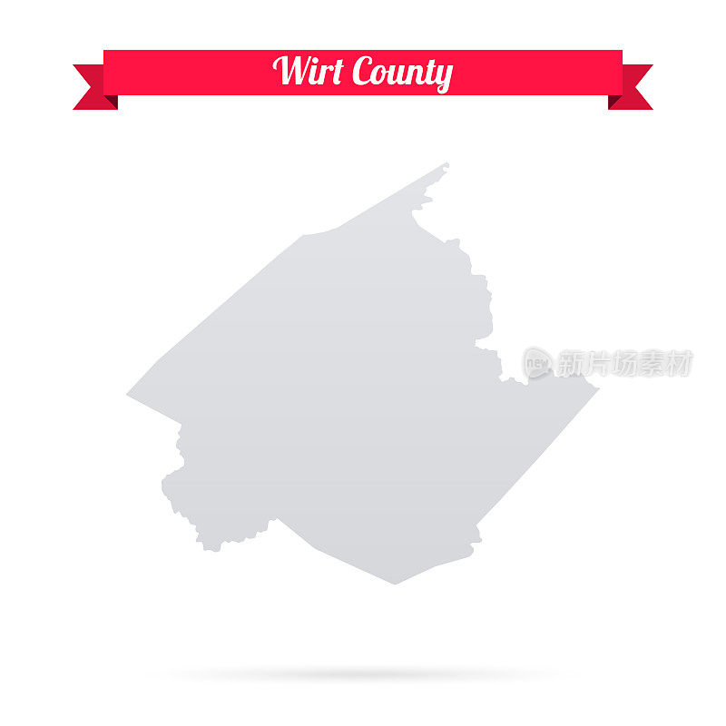 Wirt县，西弗吉尼亚州。白底红旗地图