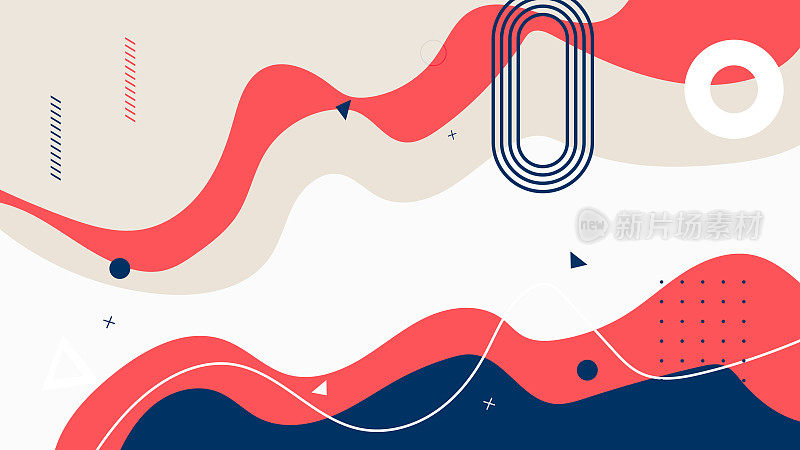 现代液体粉彩抽象背景与几何元素设计