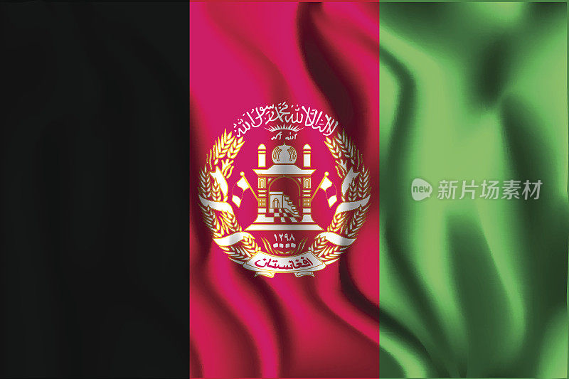 阿富汗国旗。矩形图标