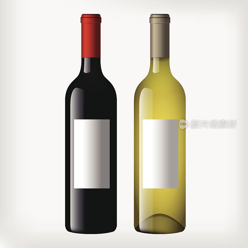 酒瓶——红葡萄酒和白葡萄酒