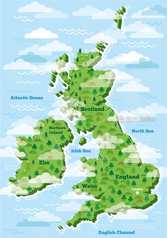 英国地图插图
