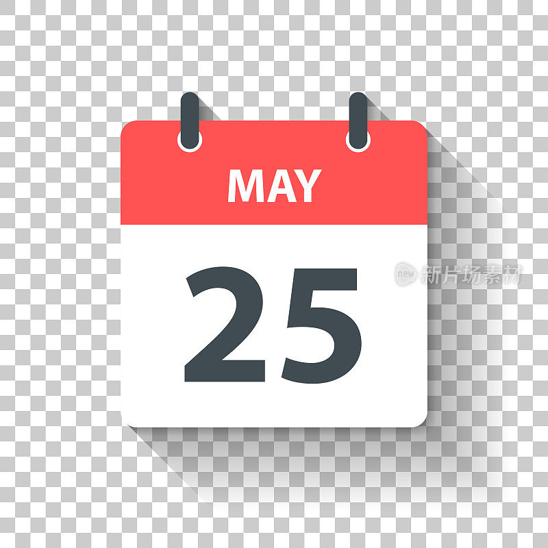 5月25日-日日历图标在平面设计风格