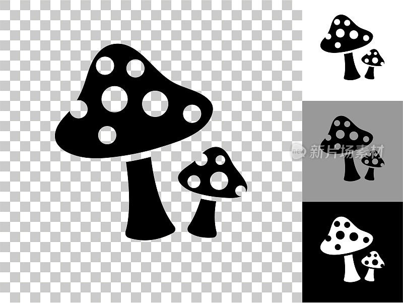 蘑菇图标上的棋盘透明背景