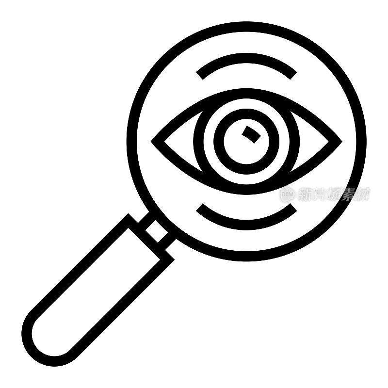 回顾线图标,轮廓符号矢量插图