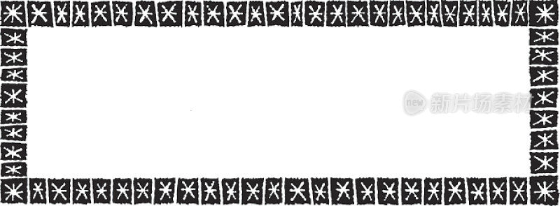 插图的框架与模式的星星