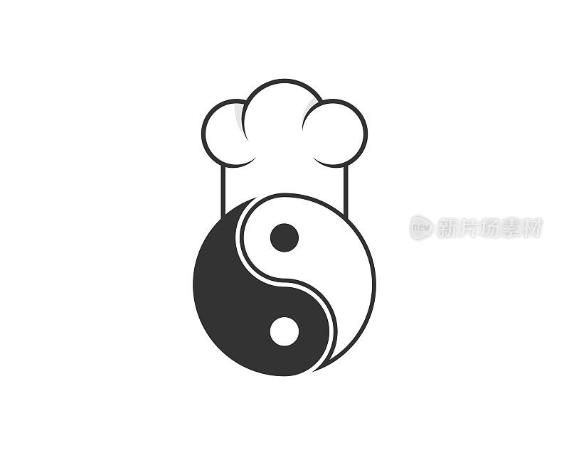 阴阳符号用厨师帽作标志