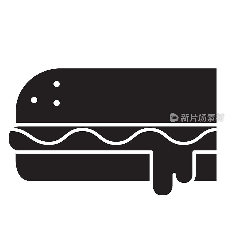 潜艇三明治黑白图标