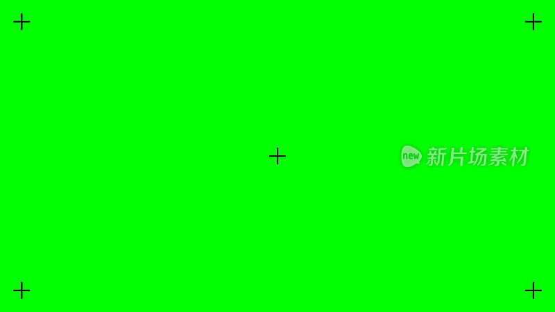 绿屏背景。带有视觉特效运动跟踪标记的空白屏幕。色度键背景的视频镜头或效果，替换跟踪标记，运动图形