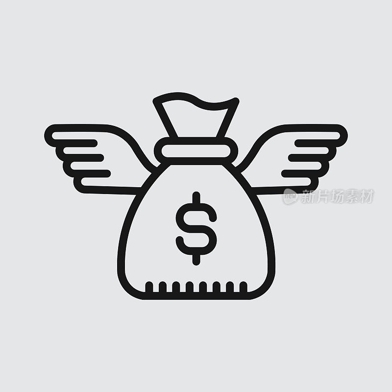 带有可编辑描边的金融行图标