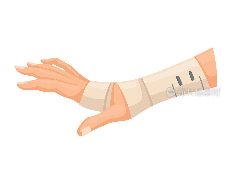 手部皮肤受伤及包扎程序。伤口急救。药物治疗或治疗。人类手部创伤的第一次紧急救助