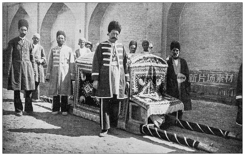 古色古香的图片:德黑兰，沙·纳赛尔·阿尔丁·沙·卡加尔的葬礼