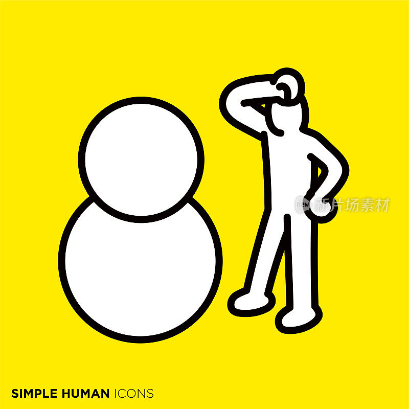 简单的人类图标系列“堆雪人的人”