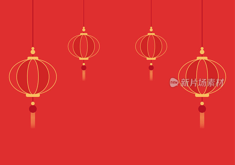 中国新年海报。墙纸。文本的空闲空间。中国的灯笼。
