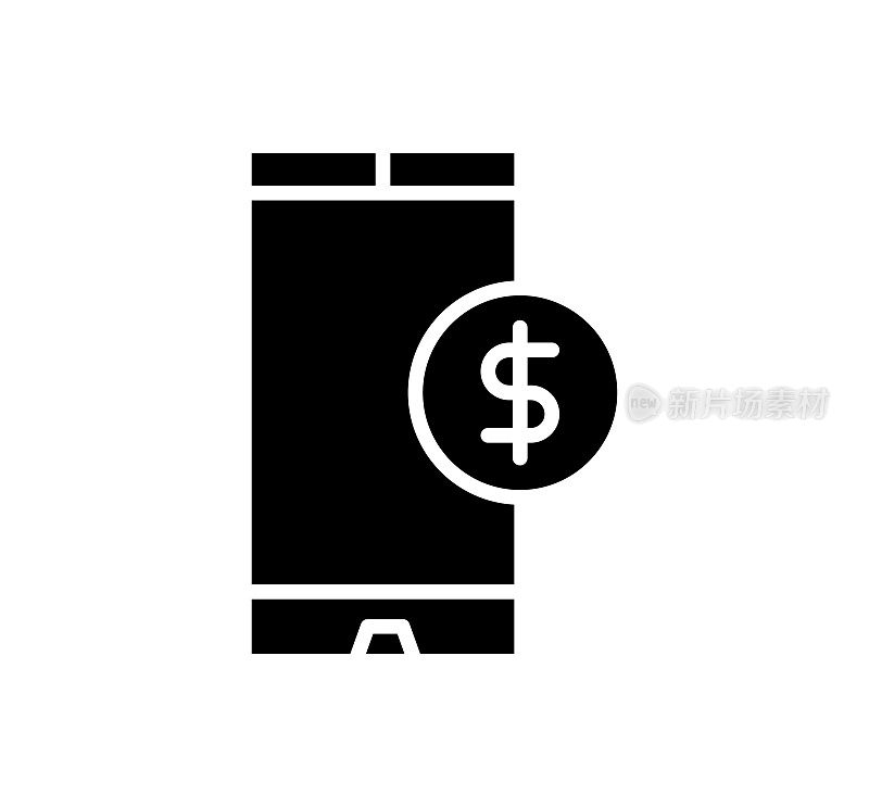 移动银行黑色填充矢量图标