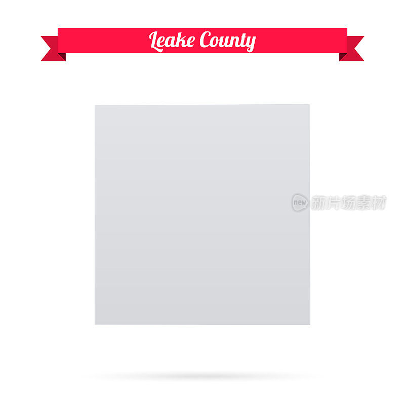 利克县，密西西比。白底红旗地图