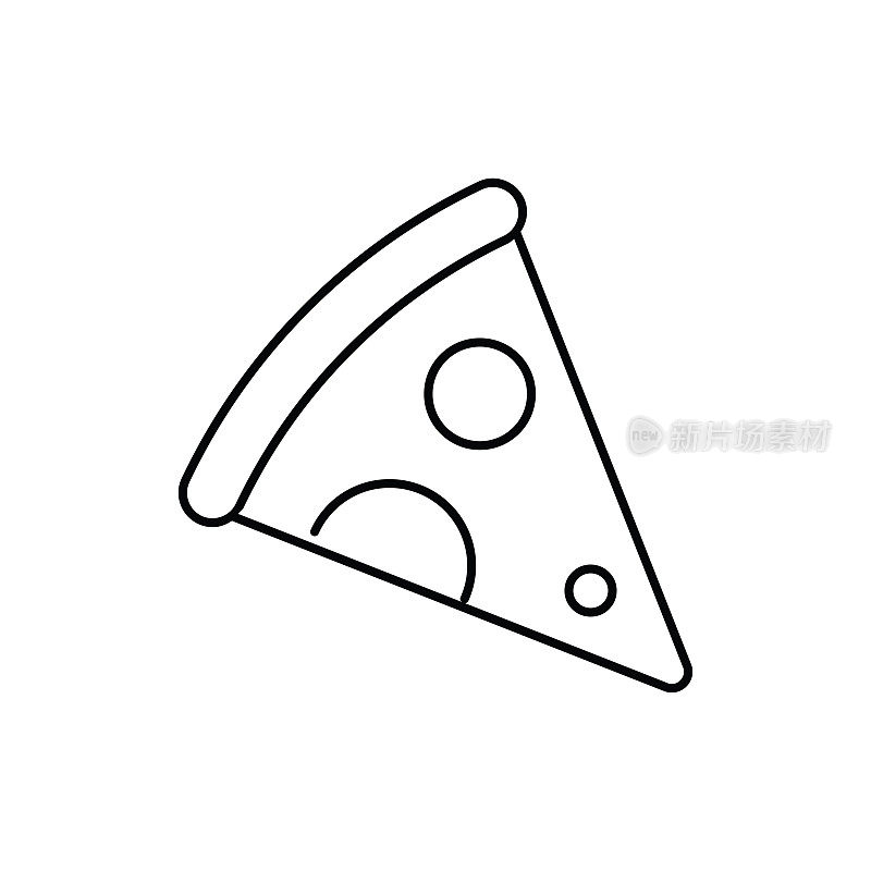 披萨线图标。矢量插图。
