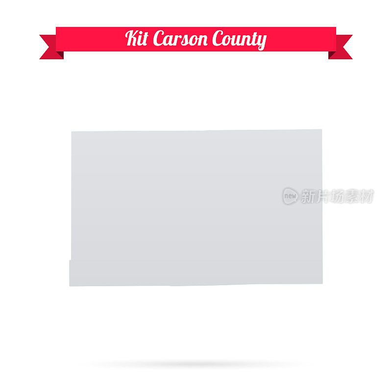 基特卡森县，科罗拉多州。白底红旗地图