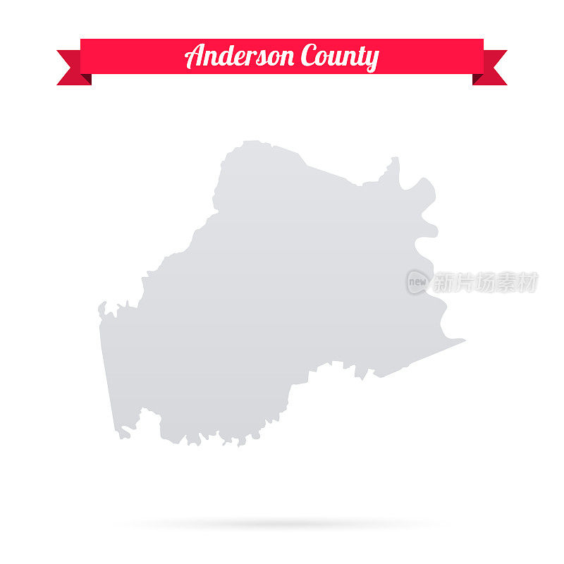 肯塔基州安德森县。白底红旗地图