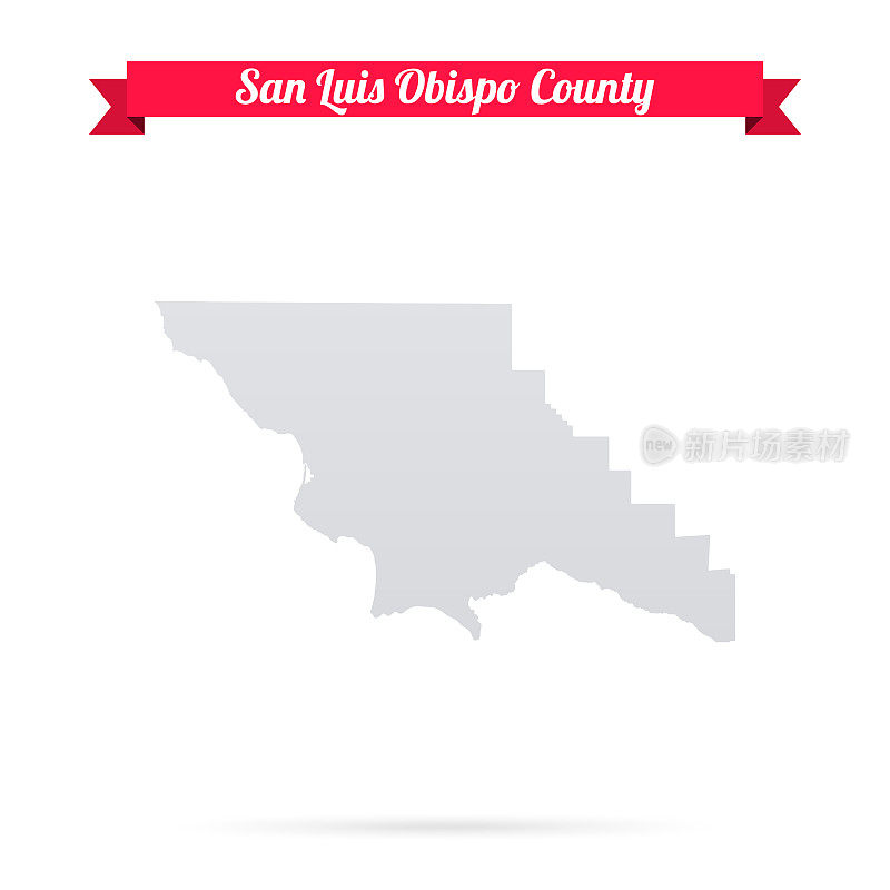 加州圣路易斯奥比斯波县。白底红旗地图