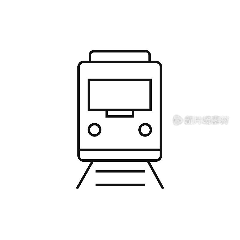 铁路列车线图标矢量插图。图标设计的标志，移动应用程序，网站，用户界面，用户体验，标志，符号。