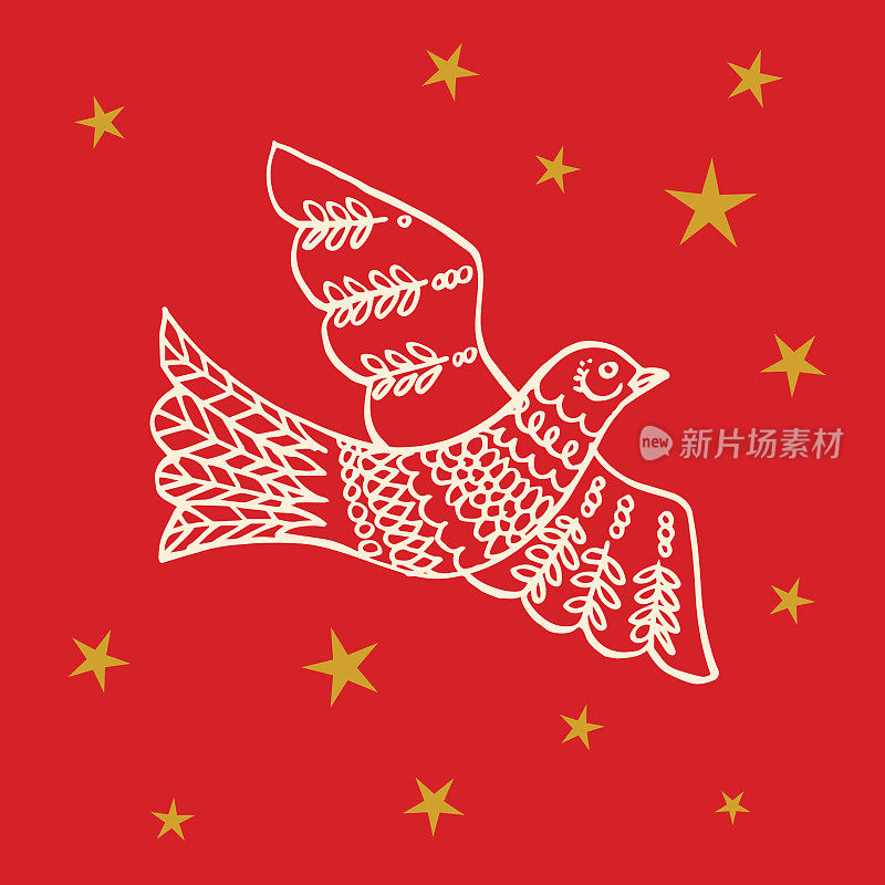 民间艺术节日鸽与星星