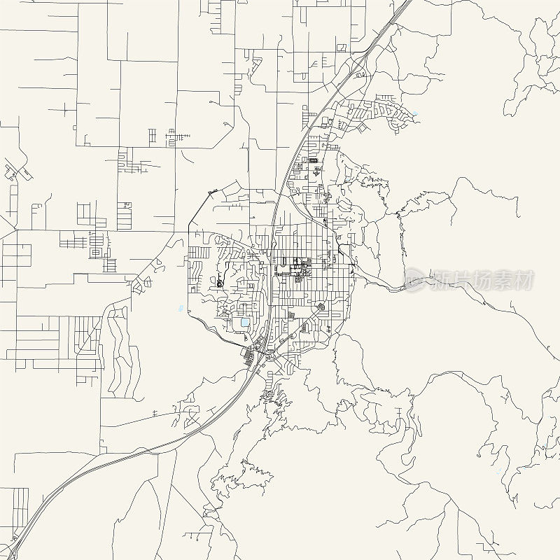 锡达城，犹他州，美国矢量地图