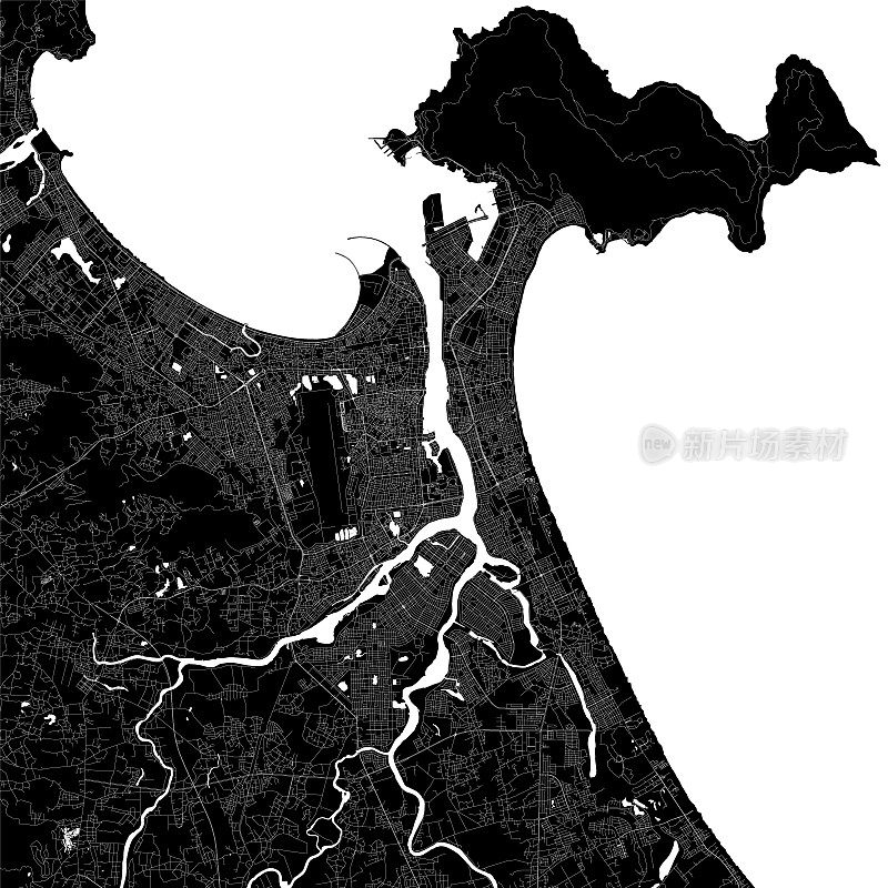 越南岘港矢量地图