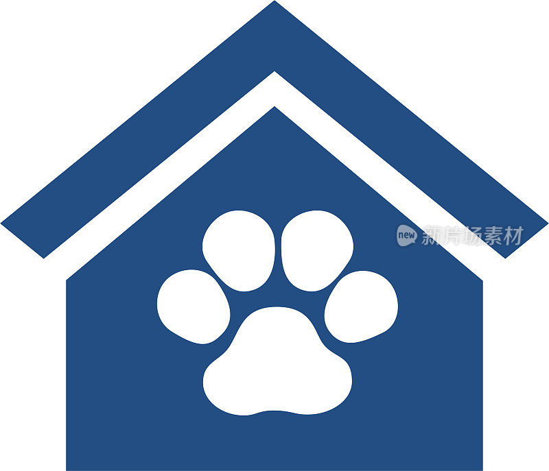 动物救援中心概念图标和爪子。