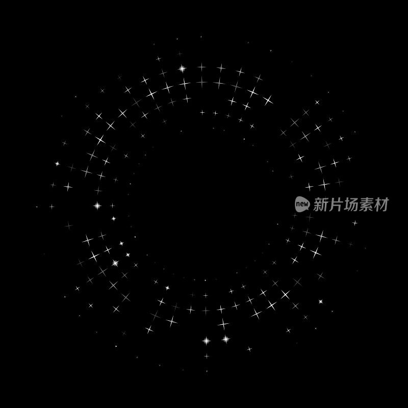 星星的圆形图案，白色