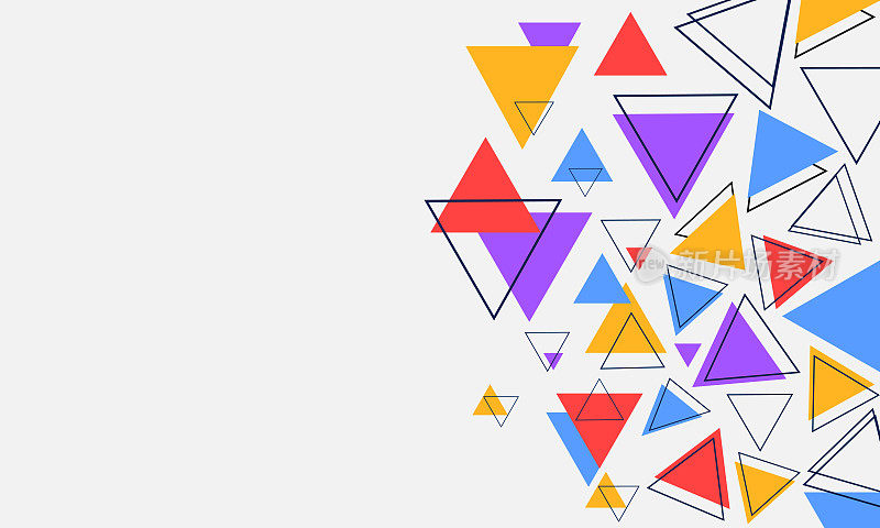 抽象彩色三角形几何模板背景