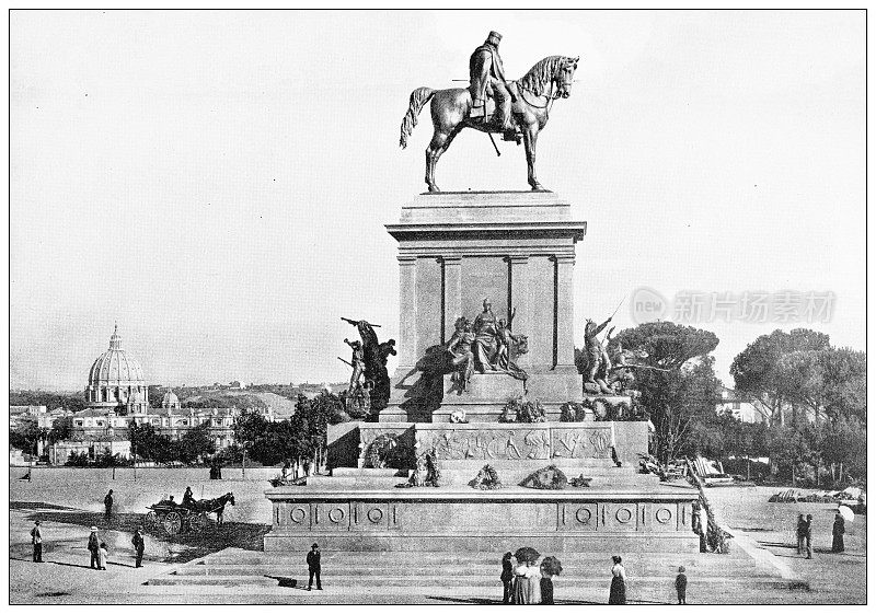罗马古玩旅行照片:加里波第雕像