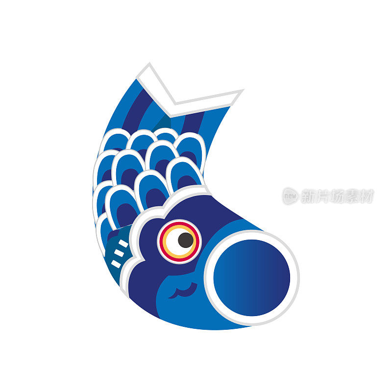 蓝色鲤鱼流光游泳的插图