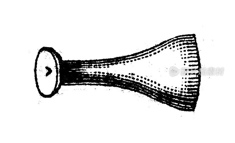 仿古雕刻插图:听诊器