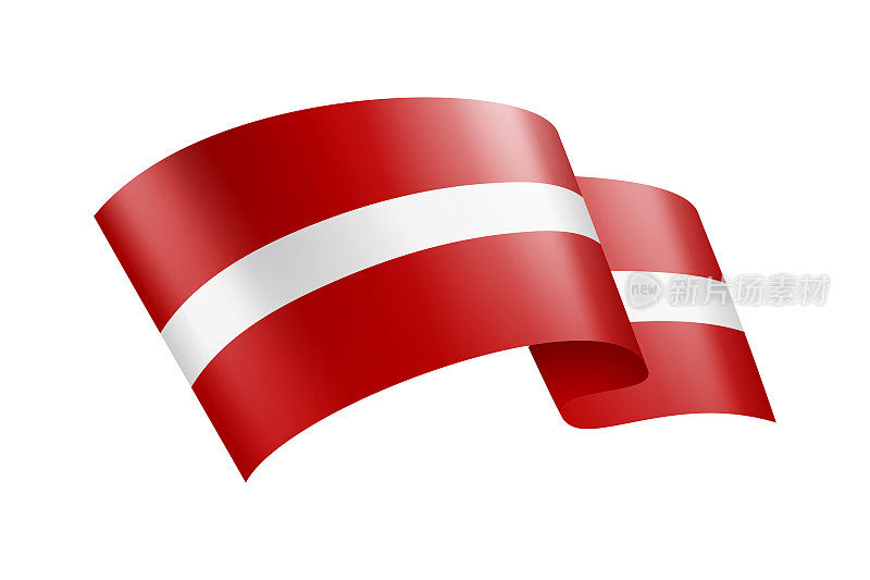 拉脱维亚国旗缎带。拉脱维亚国旗头旗。矢量股票插图