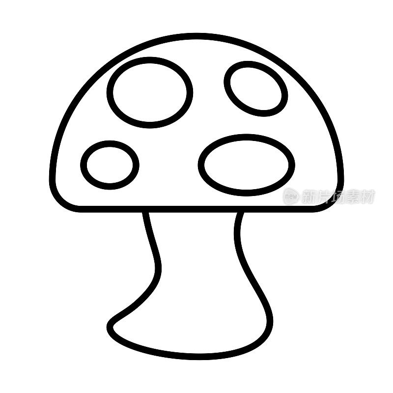 蘑菇图标，素食矢量，吃插图