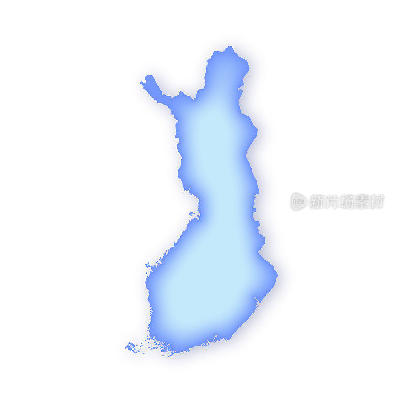 芬兰软蓝色矢量地图插图