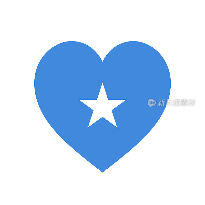 索马里心形旗。向量