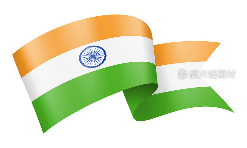 印度国旗丝带-矢量股票插图